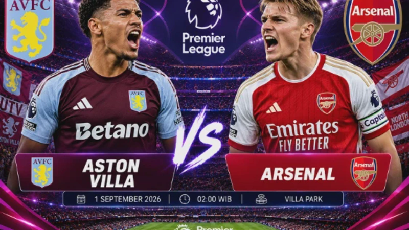 Aston Villa vs Arsenal Hasil Pertandingan & Susunan Pemain Head To Head Terbaru 2026