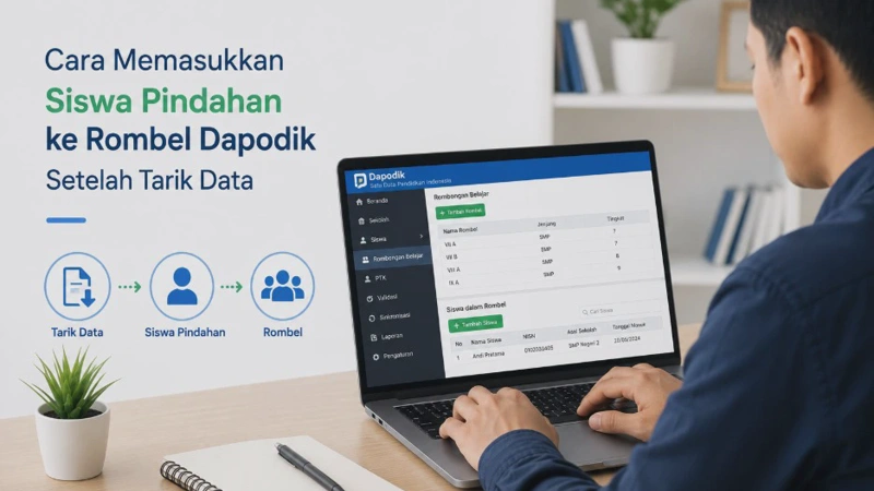 Cara Memasukkan Siswa Pindahan ke Rombel Dapodik Setelah Tarik Data