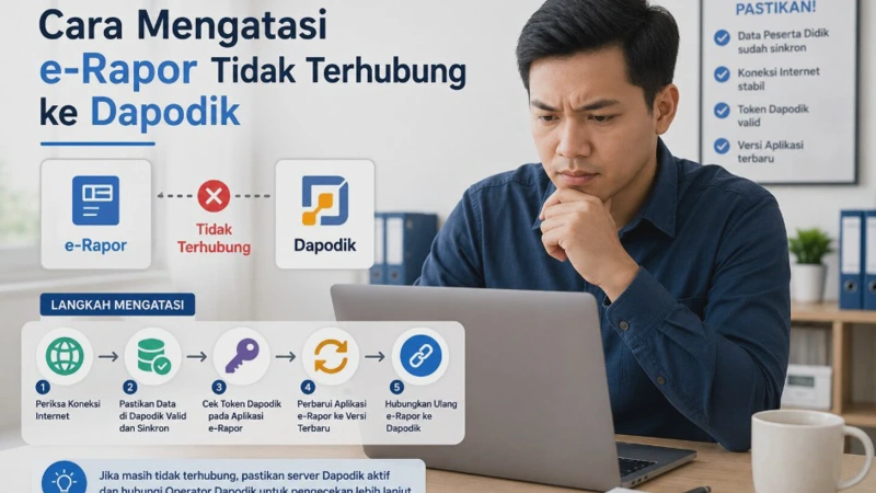 Cara Mengatasi e-Rapor Tidak Terhubung Dengan Server Dapodik Lokal