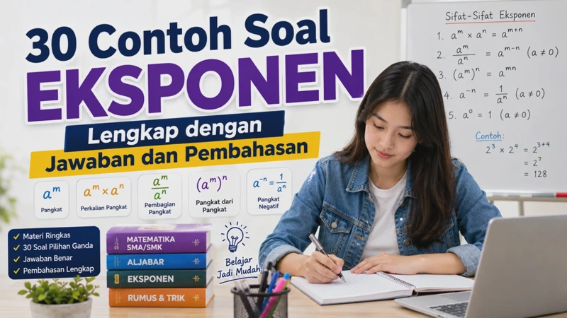 30 Contoh Soal Eksponen Lengkap dengan Jawaban dan Pembahasan