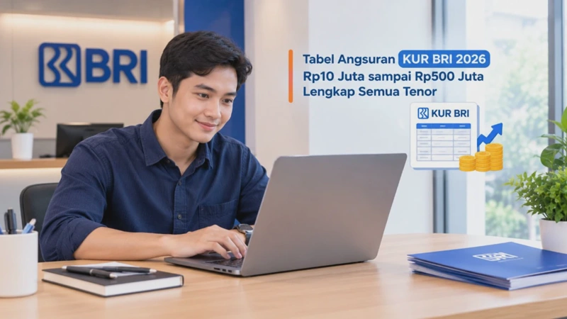 Tabel Angsuran KUR BRI 2026 Rp10 Juta sampai Rp500 Juta Lengkap Semua Tenor